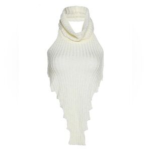 turtleneck knit crop halter top